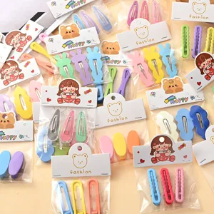 Kids Cute Hair Clips 3 Pcs Set Cartoon Floral Hair Accessories Sweet Girls Bangs Hairpins