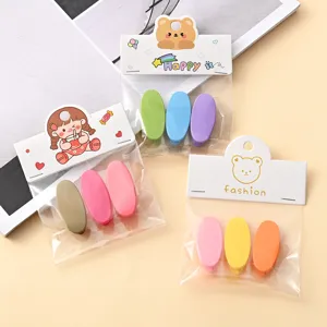 3-pack cute oval hair clips colorful candy hairpins sweet bangs clips daily accessories