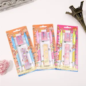 Student Stationery Set Mechanical Pencil Eraser School Supplies Cute Cartoon Writing Gift Set For Kids