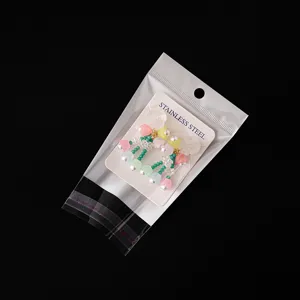 Pendientes de cuentas con flores en tarjeta acero inoxidable detalle joyería linda elegante