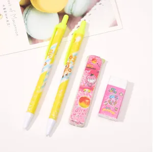 Cute mechanical pencil stationery set with eraser and lead refills for students and school.