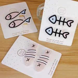 Jolis pinces à cheveux poisson de dessin animé, accessoires acryliques pour jolies filles.