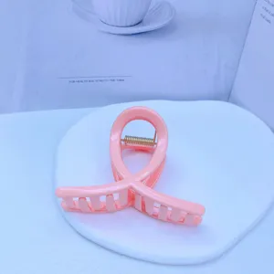 Pink hair claw clip resin shark clip elegant hair accessory for women styling detail