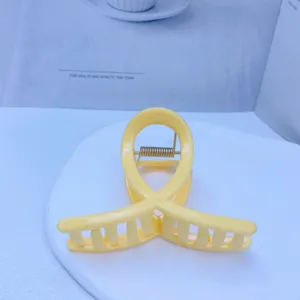 Yellow hair claw clip medium shark clip sweet style hair accessories for women daily styling