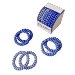 Gradient telephone wire hair ties candy color cute seamless hair bands set for women accessories