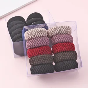 Ensemble d'élastiques à cheveux épais, chouchous durables pour coiffures quotidiennes.