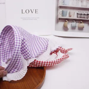 French plaid lace triangle headscarf and headband pastoral style hair band for women beach