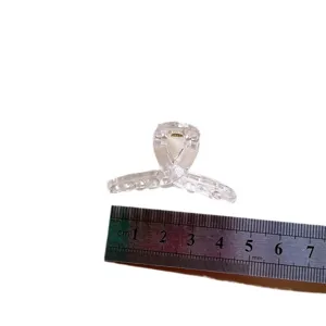 Mini clear hair claw clip for women, transparent small hair clamp, cute daily hair styling accessory