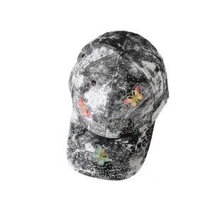 Stylish tie-dye rhinestone butterfly baseball cap, casual gradient sun hat for women.
