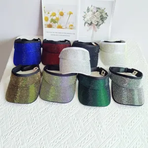 Glitzernder Strass Sonnenvisier Hut, offene Sportkappe für Sommer Outdoor Reisen und tägliche Mode.
