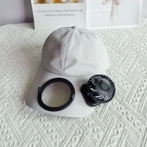 Summer new solar charging fan quick-drying baseball cap with extended brim for sun protection.