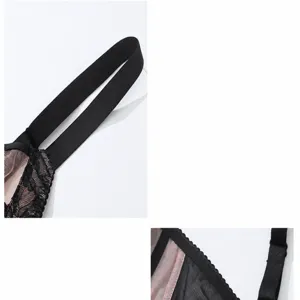 Plus size lace bra adjustable wide shoulder strap comfortable breathable underwear detail view