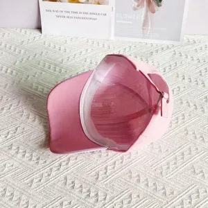 Gorra de béisbol rosa para mujer con pedrería ajustable protección solar sombrero casual