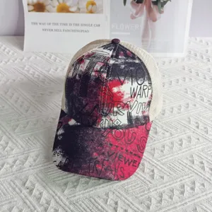 Women European and American printed trucker hat breathable mesh baseball cap casual outdoor use