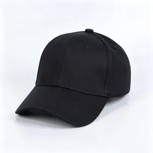 Casquette de baseball classique en coton noir, chapeau de soleil uni pour l'exterieur.