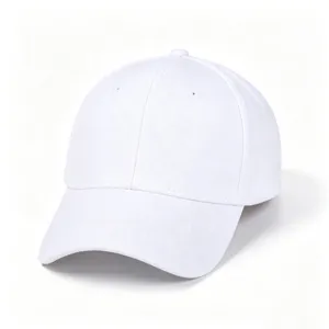 Casquette de baseball blanche simple pour usage quotidien, chapeau en coton uni.