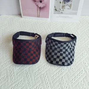Strass Karomuster Sonnenblende Hut, Luxus glänzende Kappe für Damen Sommer Sport und Freizeit.