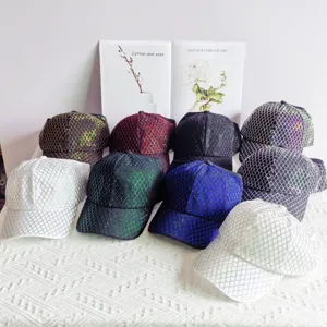 Rhinestone diamond lattice baseball cap fashion women sparkling sunshade sun hat versatile