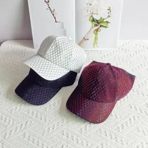 Rhinestone baseball cap with diamond lattice pattern for women, stylish and luxury fashion.