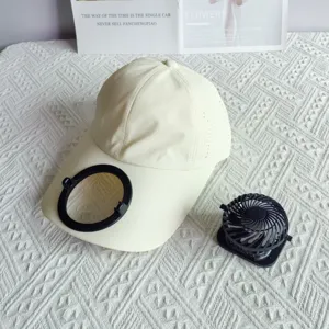 Summer quick-dry baseball cap with detachable charging mini fan extended brim sun hat