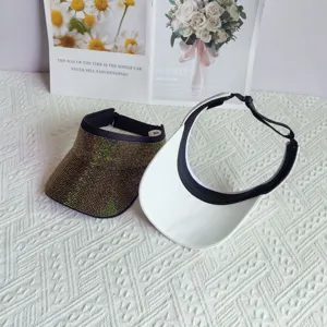 Sommer Outdoor Mode Strass und weisse leer-top Sonnenblende Kappen fur Damen und Madchen.
