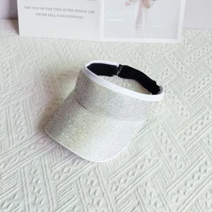 Strass Sonnenblende Hut glitzernd leere Kappe Sommer Outdoor Reise Strand UV Schutz