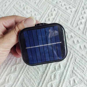 Solar panel spare part detail for cooling fan hat, portable photovoltaic module component.