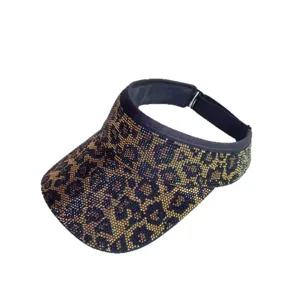 Sombrero visera de sol con estampado de leopardo pedrería mujeres primavera verano aire libre moda