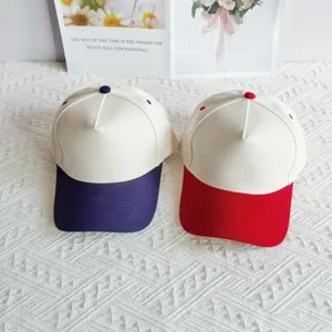 5-panel color block cotton baseball cap casual sun hat snapback custom logo advertising hat
