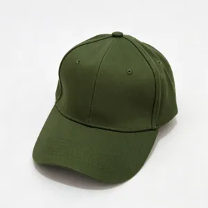 Casquette de baseball unie vert foncé en coton avec visière rigide, chapeau de soleil polyvalent.
