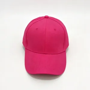 Casquette de baseball rose unie avec visière incurvée, chapeau de soleil en coton pour sport.
