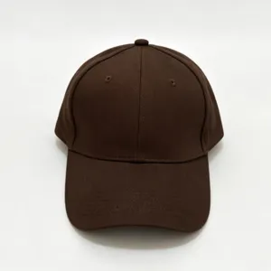 Casquette de baseball marron unie en coton, chapeau de soleil classique pour exterieur.
