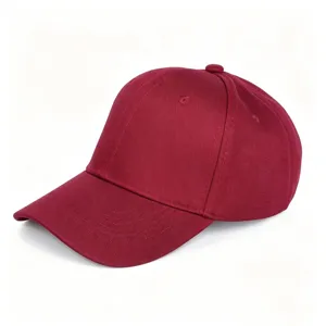Casquette de baseball bordeaux unie en coton pour hommes et femmes classique tendance.
