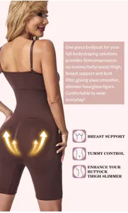Detailed view of the one-piece shapewear featuring tummy control and butt lifting design.