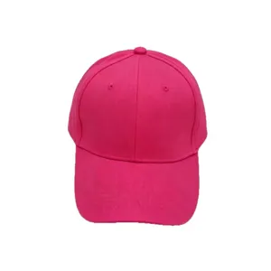 Casquette de baseball rose vif unie à visière incurvée, chapeau de soleil décontracté unisexe.