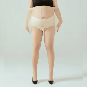 Grote Maat Transparante Open Kruis Panty Ultra-Dunne Sexy Kousen voor Vrouwen