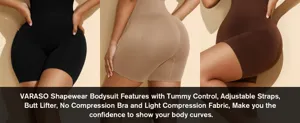 Close-up detail of women shaping bodysuit with tummy control and butt lifting design features.