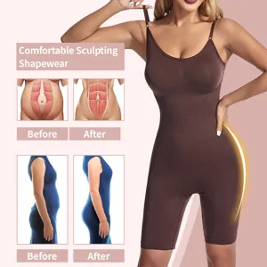 Comfortable sculpting shapewear body shaper seamless tummy control bodysuit for women