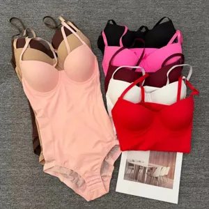 Women's Seamless Bodysuit Shapewear With Bra Lace Tummy Control Push Up Slimming Body Shaper For Postpartum Recovery