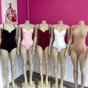 Seamless one-piece shapewear bodysuit with built-in bra for postpartum tummy control.