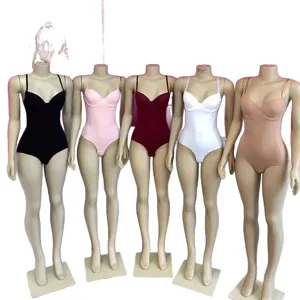 Seamless one-piece shapewear bodysuit with built-in bra, tummy control underwear for women.