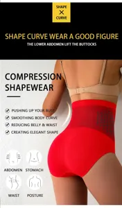 High waist compression shapewear briefs for women seamless tummy control underwear postpartum body shaper