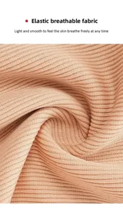 Nahtloser Ripp-Bodysuit Stoffdetail, elastisches und atmungsaktives Material für Komfort.