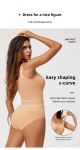 Damen nahtloser Body Shaper Miederbody Bauchweg Taillenformer Tanga Detailansicht