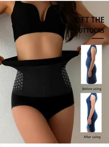 High waist tummy control shaping underwear, seamless breathable post-partum body shaper pants.