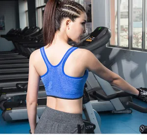 Professional sports fitness bra wireless seamless yoga running shockproof activewear back detail.