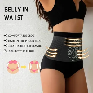 Seamless high-waisted shaping underwear for tummy control and hip lifting support.