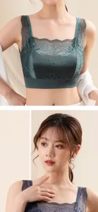 Französisches gerafftes Spitzen-Bralette, rückenfreies Bustier Top ohne Bügel für Damen.