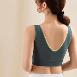 Drahtloser V-Rücken nahtloser BH für Damen, atmungsaktives Bralette Top für Alltag.