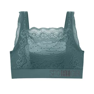 Französisches gerafftes Spitzen Bustier dünne große Größen kabelloses Crop Top für Damen neu